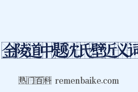 金陵道中题沈氏壁近义词是什么意思的图片